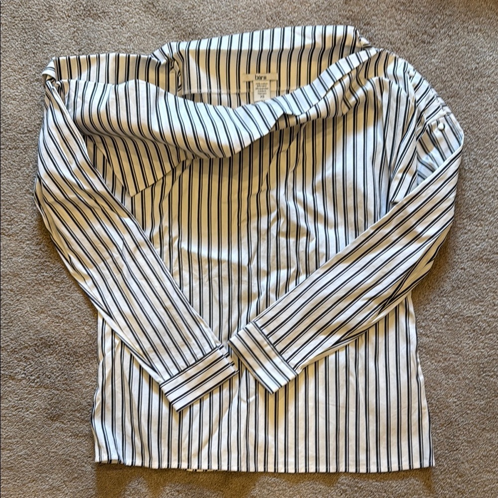 Bar III Black and White Striped Blouse